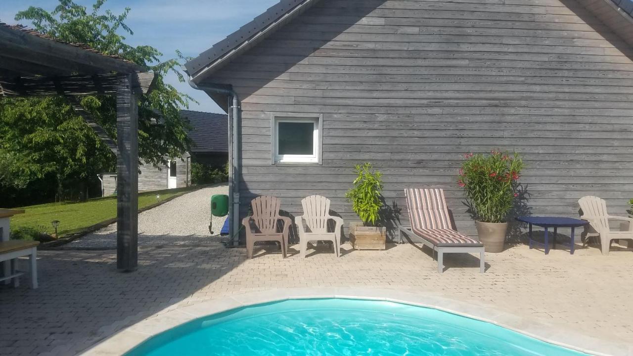 Gite De La Tuillere, Maison Contemporaine En Bois Avec Vue Et Piscine Saint-Aulaire Kültér fotó