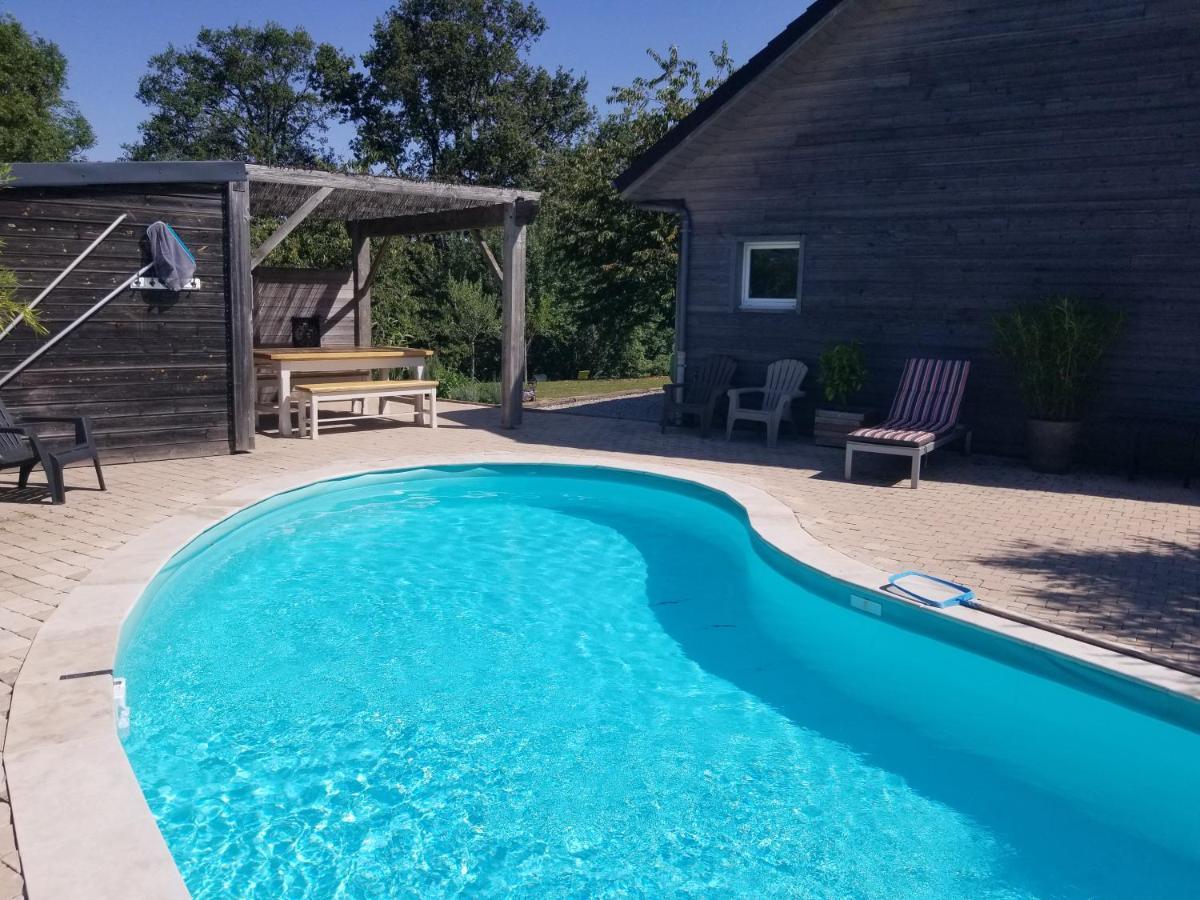 Gite De La Tuillere, Maison Contemporaine En Bois Avec Vue Et Piscine Saint-Aulaire Kültér fotó